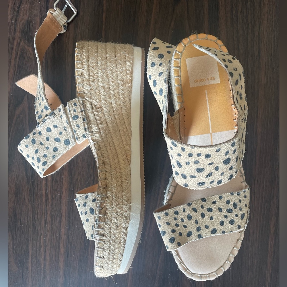 Dolce vita leather wedge sandals